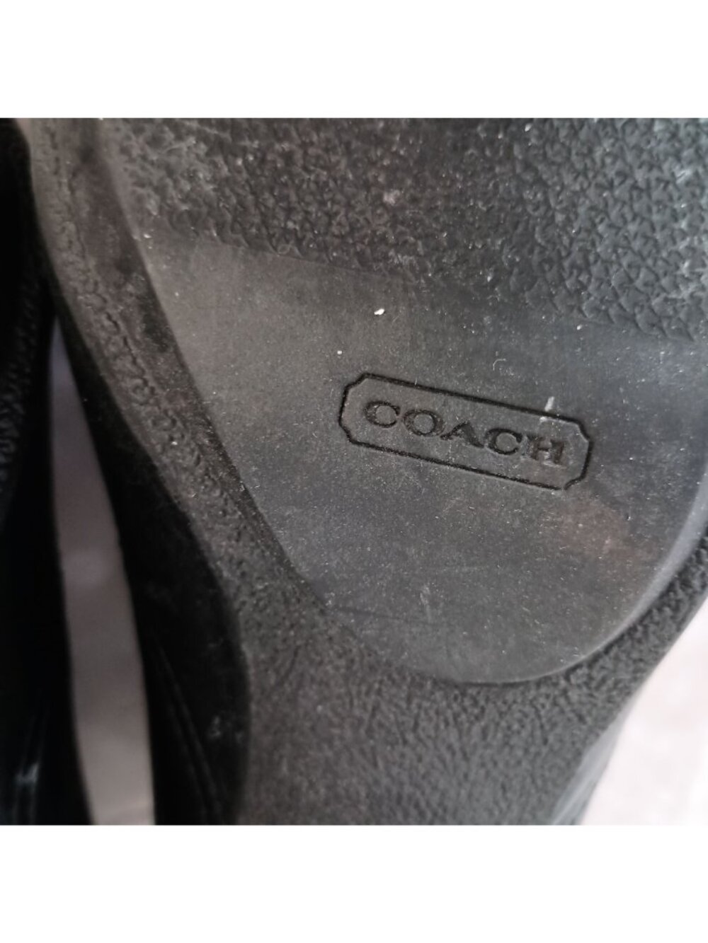 Coach Aliza Black Leather Ankle Booties Cone Heel Pull On Womens 9 - Picture 5 of 11